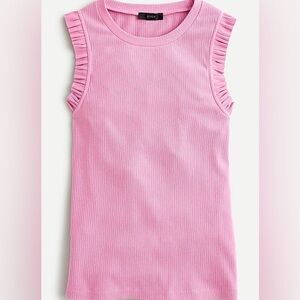 EUC J. Crew Pink Ruffle Tank Top